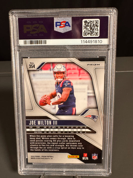 Joe Milton New England Patriots Card
