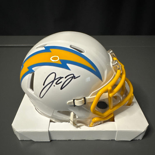 JC Jackson Los Angeles Chargers Signed Mini Helmet