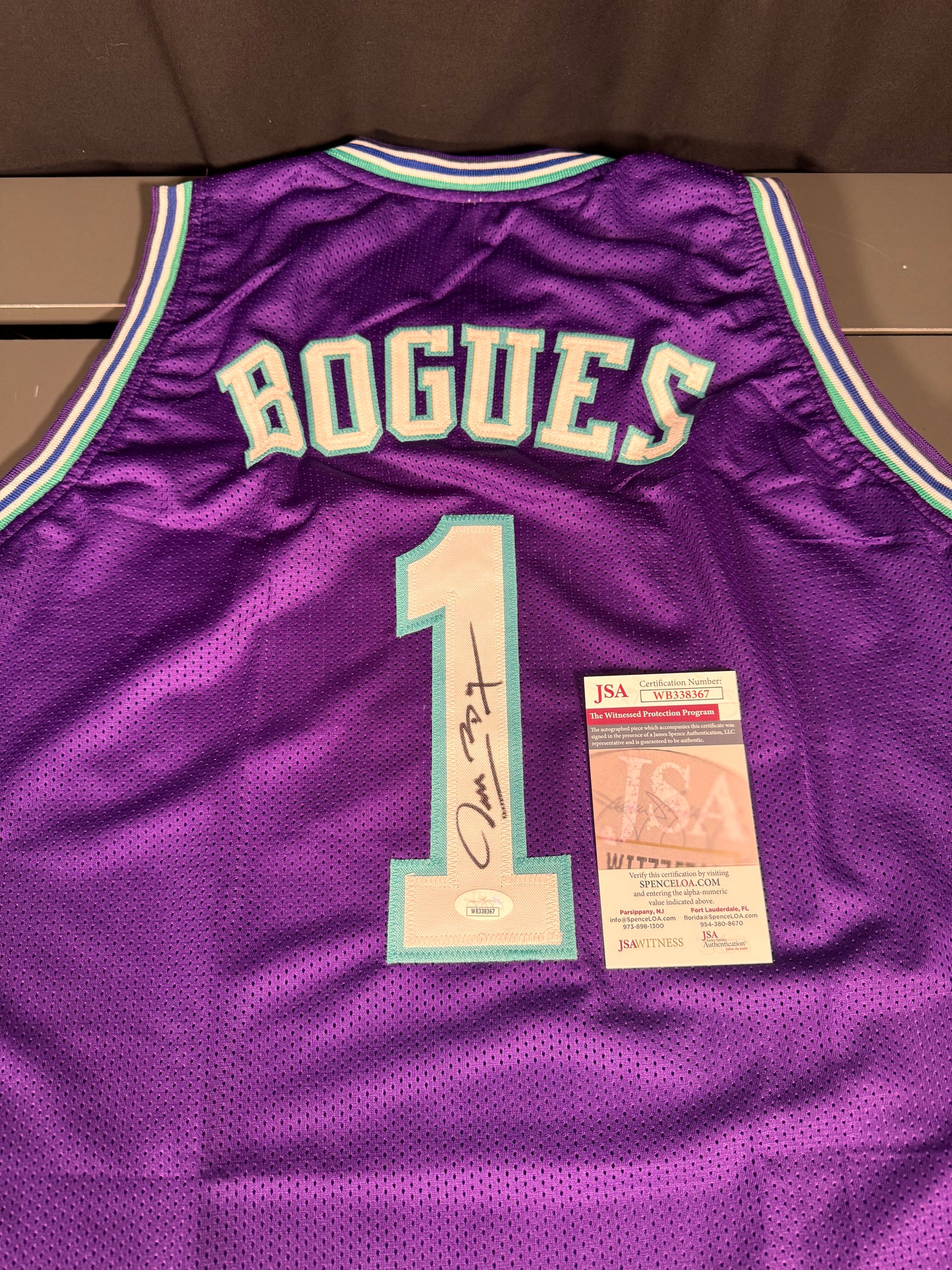 Muggsy Bogues Charlotte Hornets Signed Jersey