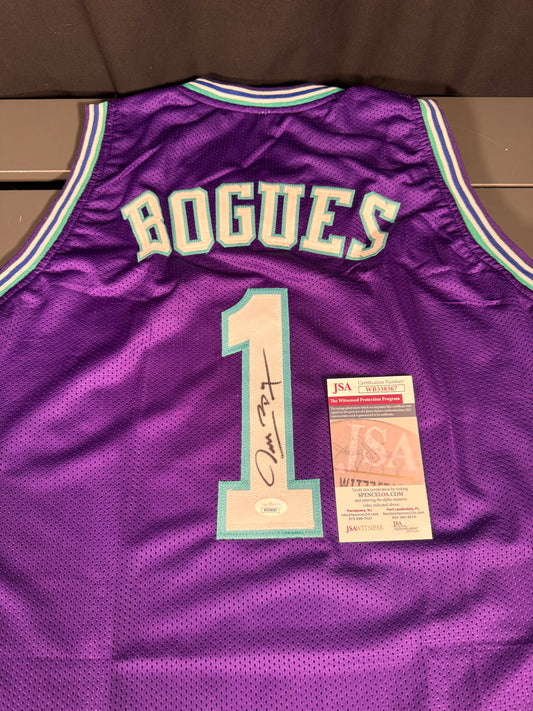 Muggsy Bogues Charlotte Hornets Signed Jersey