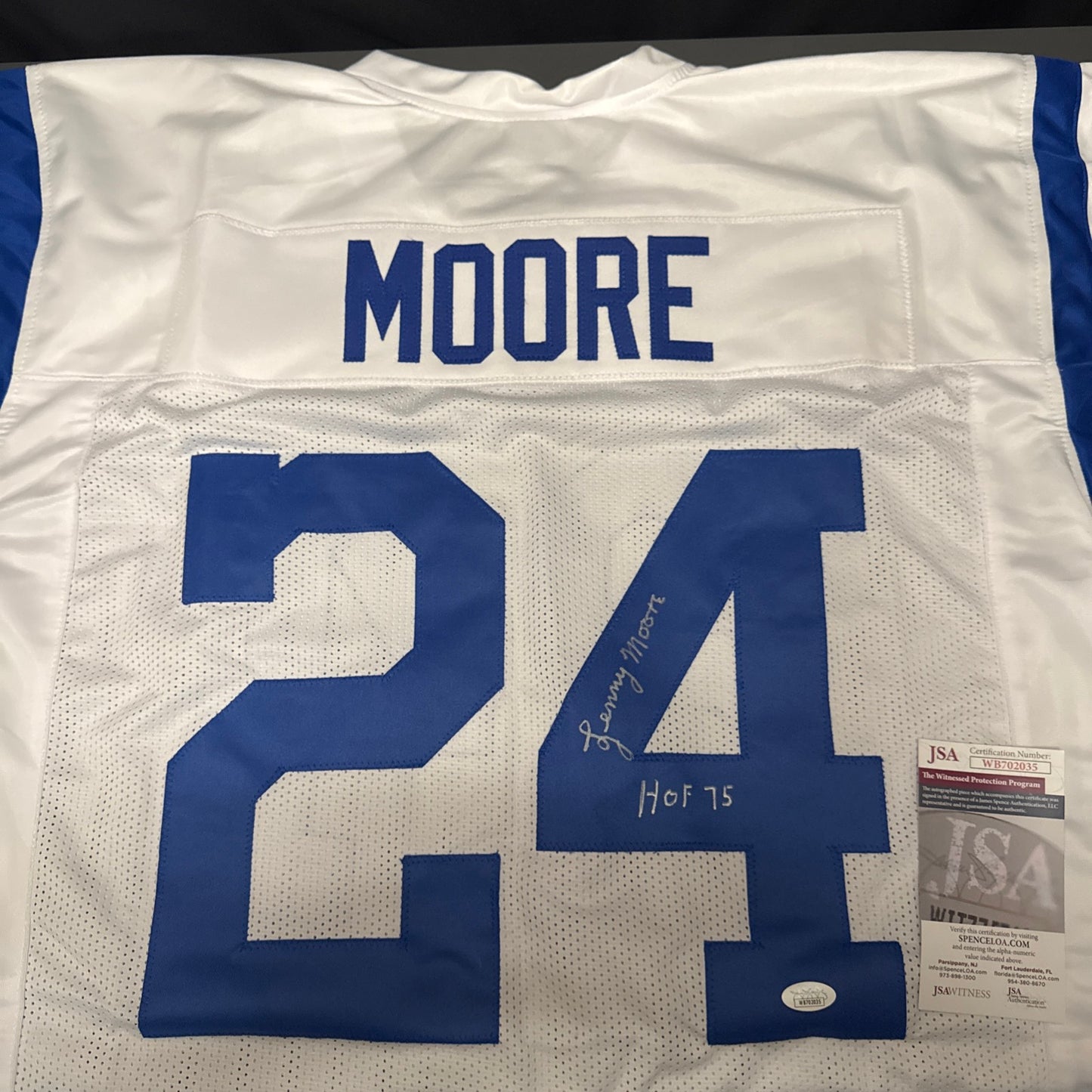 Lenny Moore Indianapolis Colts Signed Jersey