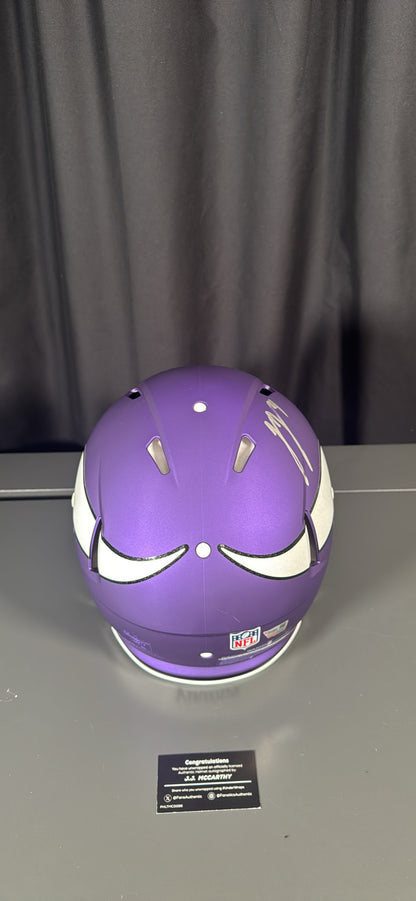 J.J. McCarthy Minnesota Vikings Signed Full Size Helmets