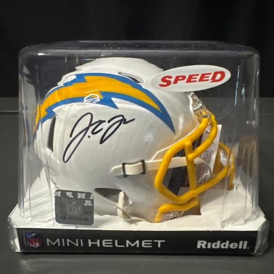 JC Jackson Los Angeles Chargers Signed Mini Helmet