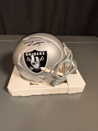 Tre Tucker Las Vegas Raiders Signed Mini Helmet