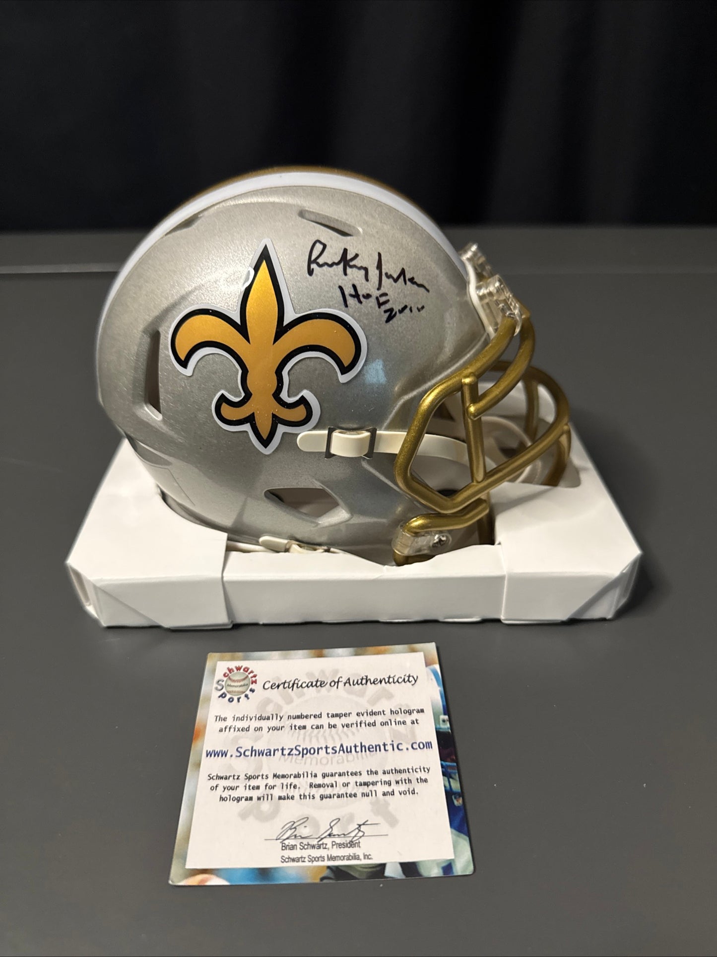 Rickey Jackson New Orleans Saints Signed Mini Helmet