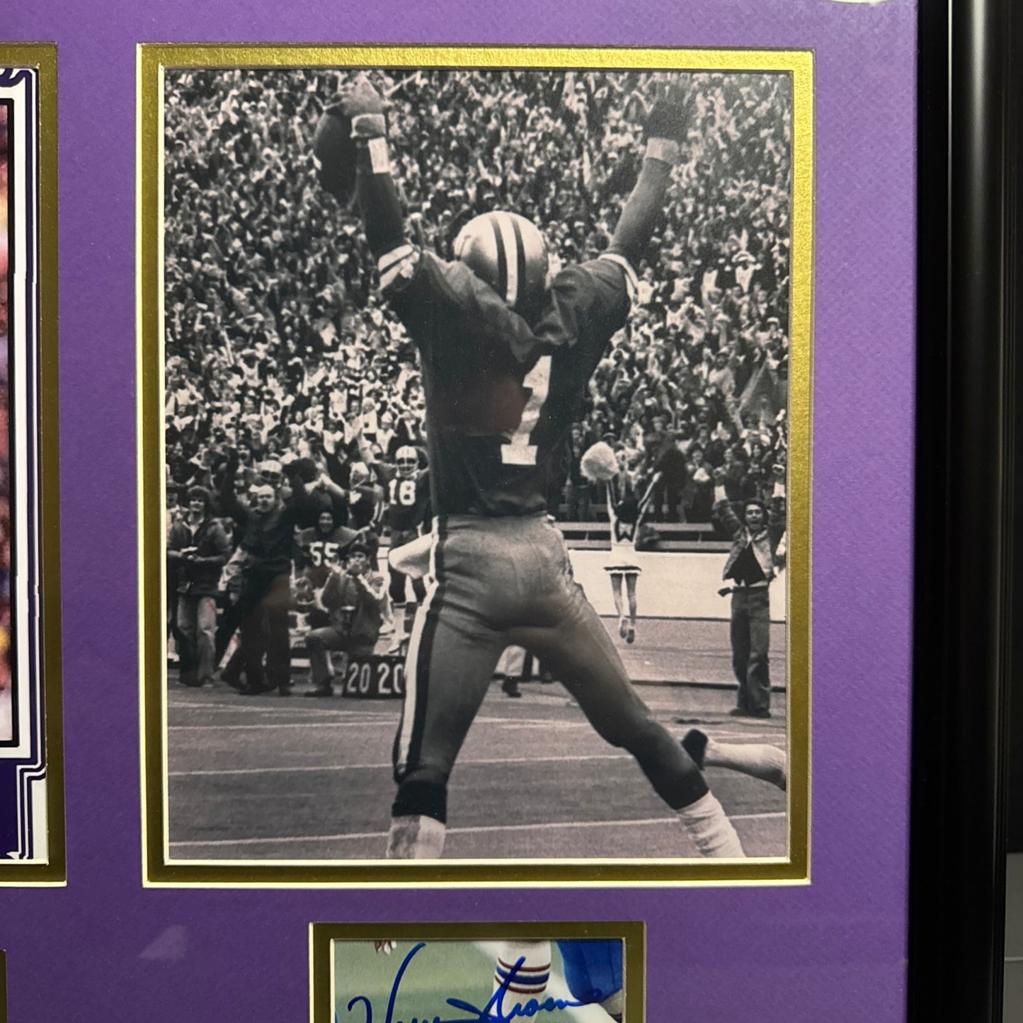 Warren Moon Signed Plaque University of Washington/Houston Oilers Signed Photo