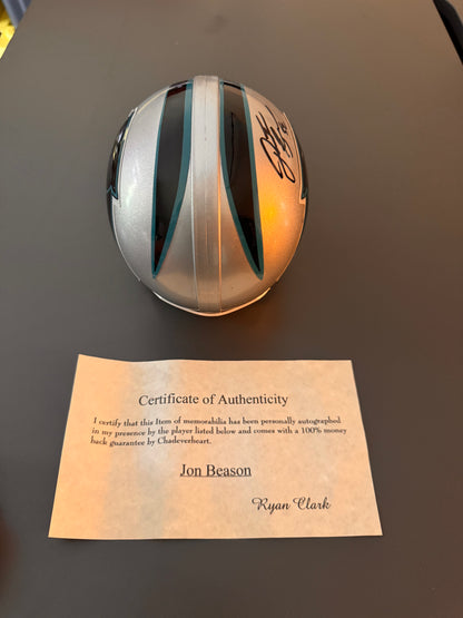 Jon Beason Carolina Panthers Signed Mini Helmet