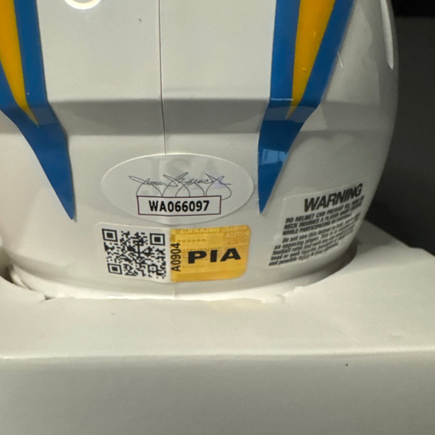 JC Jackson Los Angeles Chargers Signed Mini Helmet