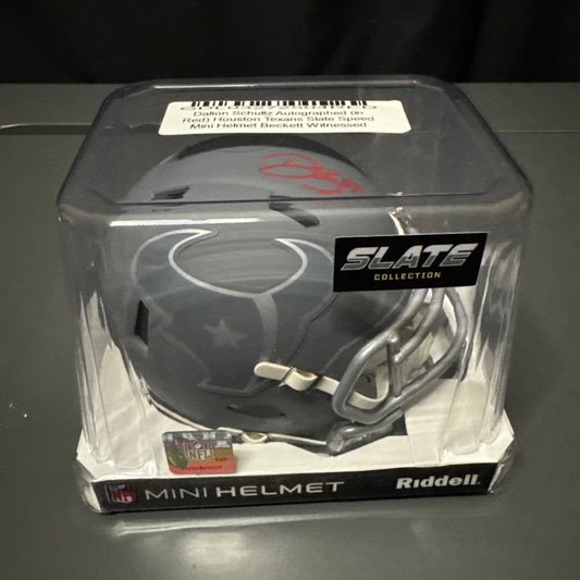 Dalton Schultz Houston Texans Signed Mini Helmet