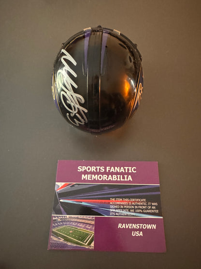 Willis McGahee Baltimore Ravens Signed Mini Helmet